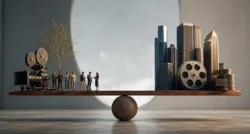 Independent production - Large production companies - Conceptual image